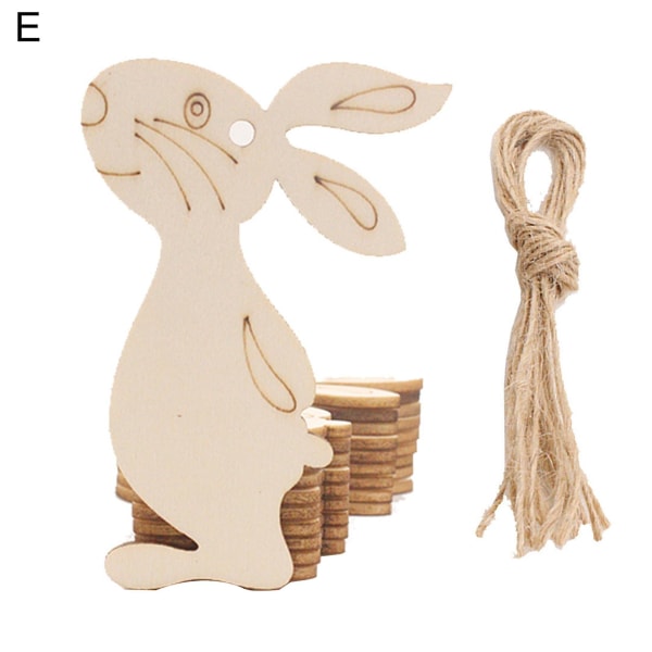 Sæt påske hængende vedhæng Praktisk fint håndværk Træ Bunny Egg Kylling DIY Ornament til Festival E