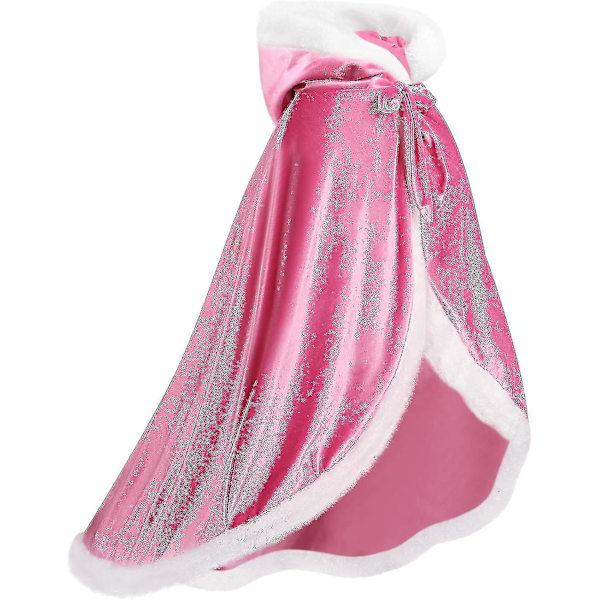 Vändbar Kappa för Vuxna och Barn, Påsk Nyår Kappklädsel Vampyr Häxa Trollkarl Rollspel Kapp-zong Pink 90cm