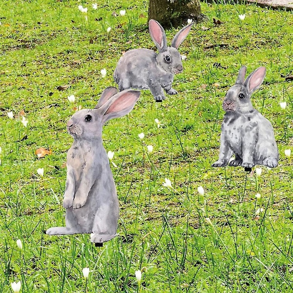 1/3 st Spring Easter Gräsmatta Insats Påsk Kanin Dekoration Skylt Utomhus Dekorationer Style 2