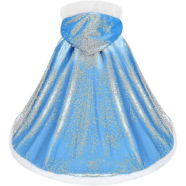 Vändbar Kappa för Vuxna och Barn, Påsk Nyår Kappklädsel Vampyr Häxa Trollkarl Rollspel Kapp-zong Blue 110cm