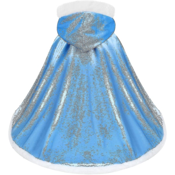 Vendbar kappe til voksne og børn, påske nytår kappe fancy kjole Vampyr Heks Troldmand Rollespil Kappe-zong Blue 150cm
