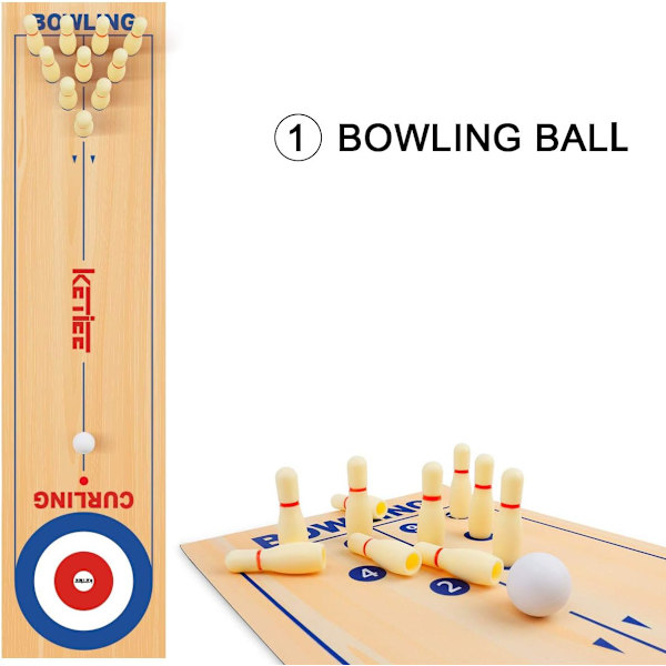 Curlingspel för Familjen 47 tum, 3 i 1 Bordsspel, Bordscurling, Bordscurling Bowling