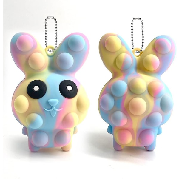 Pack Pop Fidget som påskdekorationer Påskkanin Tryckbubbla Sensorisk leksak Påskdekoration Kanin Klämleksak som påskkorgsprylar Påskgåvor Fo Giallo