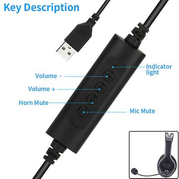 USB-hörlurar med mikrofon Brusreducerande headset för Skype Laptop PC