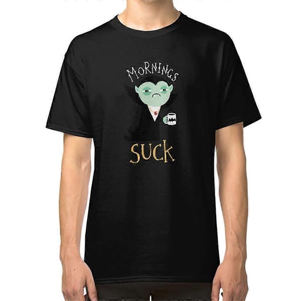 Mornings Suck T-paita red S