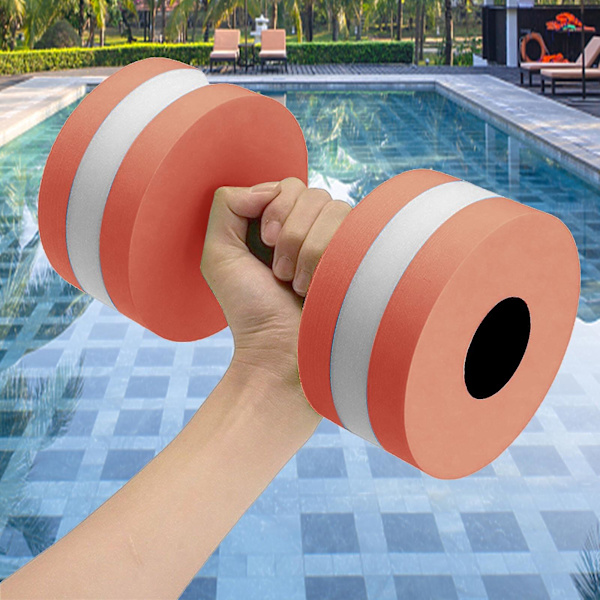 Mardi Gras 2024 1 Par Aqua Fitness Håndvægte Skum Dumbbells Håndstænger Pool Modstandstræning Orange