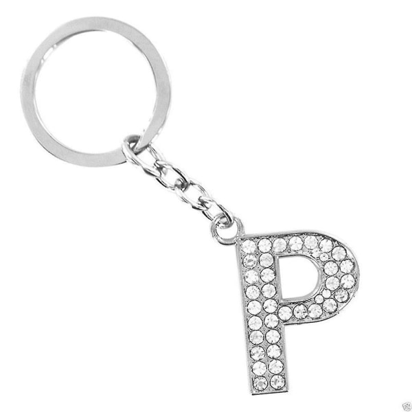 Sinknap Bling Alphabet Nyckelring Initial Bokstav Unisex Strass Inlagd Nyckelring Present P