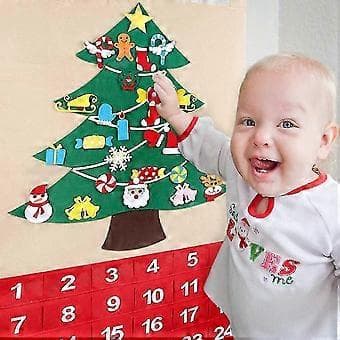 DIY-joulukalenteri 24 päivän lähtölaskenta taskuilla (b, tyyli) bd