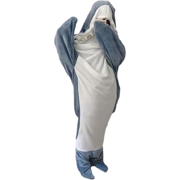 Shark Shark Blanket Hettegenser Voksen - Shark Onesie Adult Bærbart pledd - Shark Blanket Super Soft Cozy Shaxiao 80x50cm 170x70CM