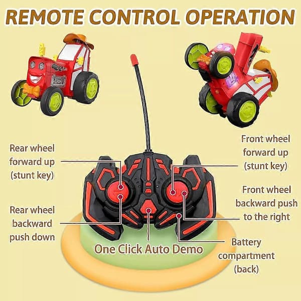 Fjärrstyrd hopptraktor Stuntbil, Galna hoppbilsleksaker, 360° rotation green
