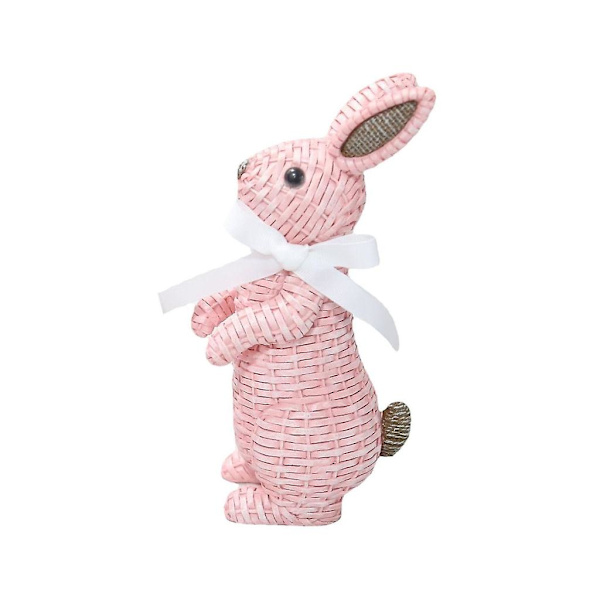 Pääsiäispupun hahmo, hartsi ja rottinki, pöytäkoriste, juhla Pink Standing
