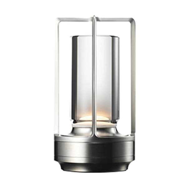 Dimmable Table Lamp Rechargeable Night Light Desk Lamp for Home Hotel Bar Restaurant silver