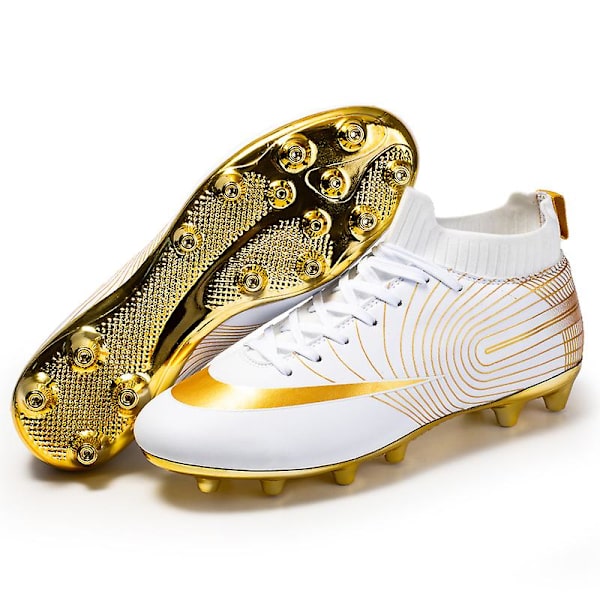 KIDENG Herr Fotbollsskor Vuxen Hög Ankel Fotbollsskor Gräs Träning Sport Skor Sneakers Yj32751G White 41