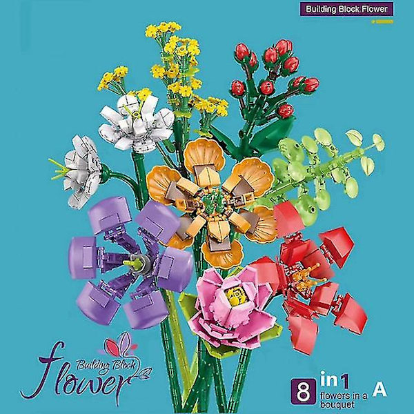 Orkideblomster Byggeklosser | Blokkbygging Blomster | Voksen Blomster - Klosser - Without box 087A