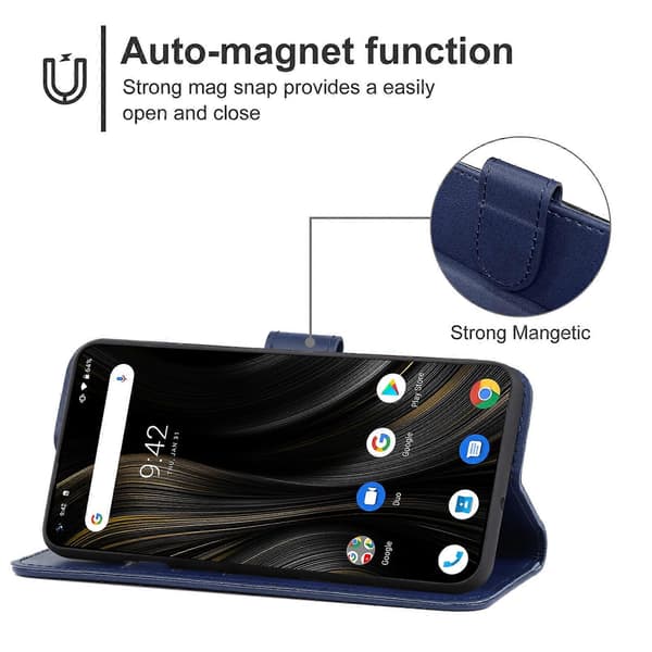 Læder telefoncover til UMIDIGI Power 3 (brun) Blue