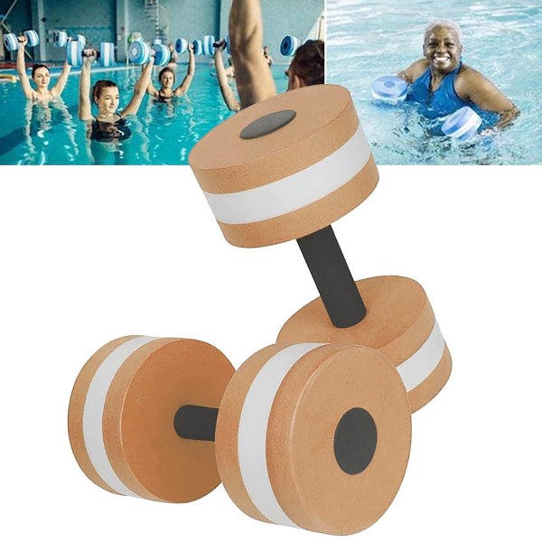 Simningsflottar för Vuxna 1 Par Aqua Fitness Hantlar Skum Dumbbells Handstänger Pool Motståndsträning Orange