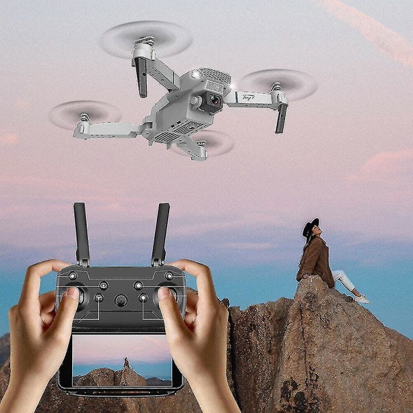 E88 Pro Drone med kamera for voksne og barn, 4k Hd Wifi Fpv Drone, Sammenleggbart Rc Quadcopter for nybegynnere, Lekegaver med 3 batterier