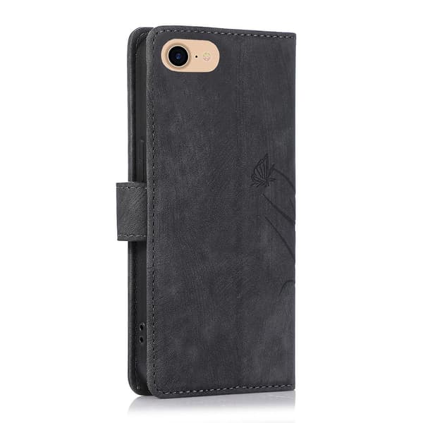 Orkidé Lærveske for iPhone 7 / 8 / SE 2022 Black