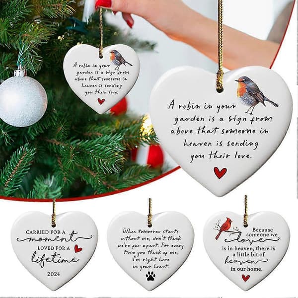 Jule Mockingbird Hjerte Akryl Ornament, Robin Julepynt, Mindegave BROWN