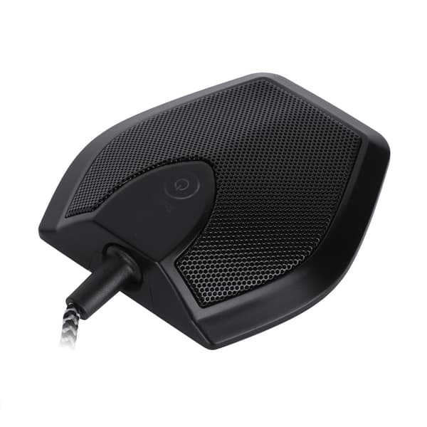 Microphone Touch Button Dual Condenser USB Recording Receiver for Video Teaching Conference Room Gaming Webcast Black