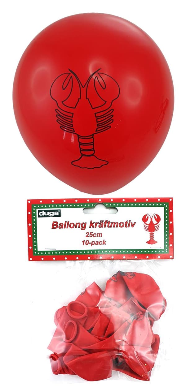 Ballonger Kräftskiva Røde 10-pakning