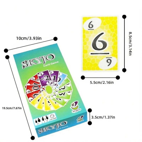 1st Skyjo Card Game" Family Gathering Game Card, roliga semesterkortspel, festbrädspel MULTI