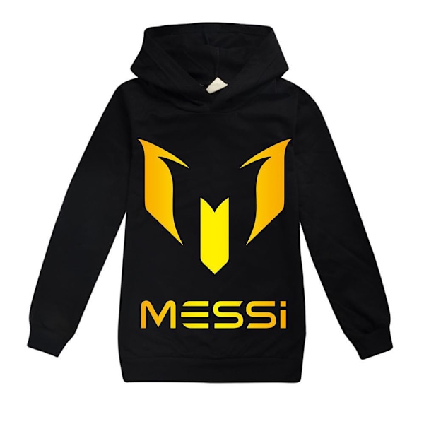 Messi Hoodie Fotball Superstjerne Jenteklær Barn Mote Gutter Messi Hoodie Svart Svart Black 140 cm