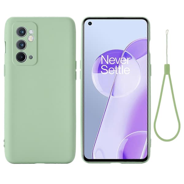 För OnePlus 9RT 5G Enfärgat Flytande Silikonskal Green