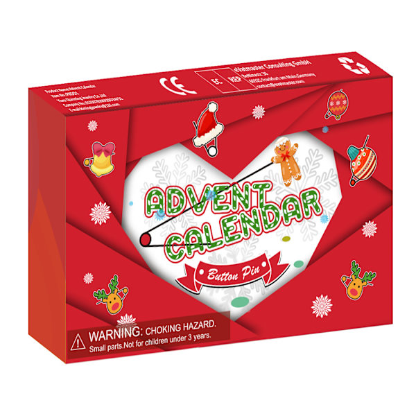 Julebroch Sæt Blind Box Juletræ Julehat 24 Da