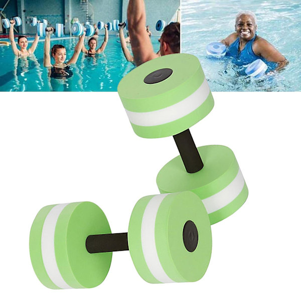 Svømmeflydere til voksne 1 par Aqua Fitness Håndvægte Skum Dumbbells Håndstænger Pool Modstandstræning Green