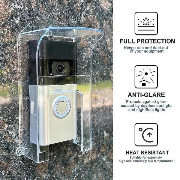 Transparent Plast Dörrklocka Regnöverdrag Passar Ring Modeller Dörrklocka Vattentät Skyddssköld Videodörrklockor
