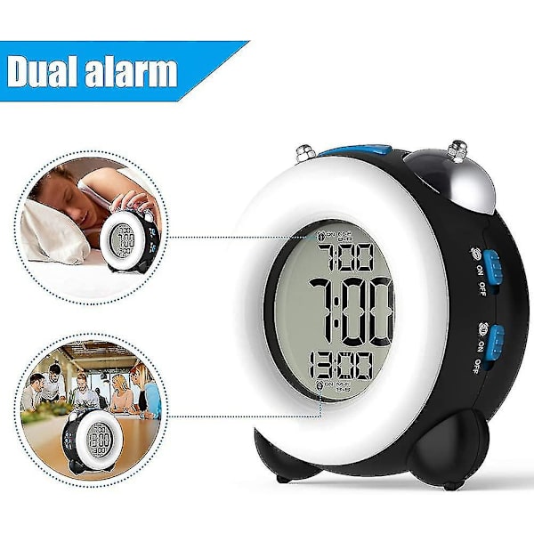 Hög Larmklocka För Tunga Sovmorgnar Med Valfri Dubbel Alarm Inställning Snooze Funktion