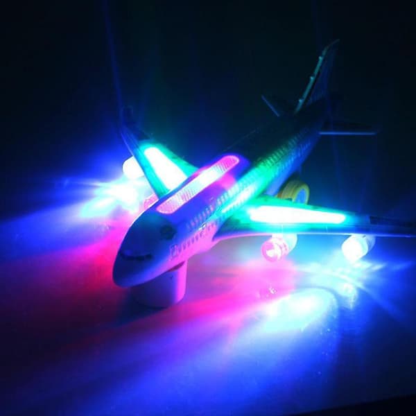 Leksaksflygplan Barn Elektriskt Ljus & Musik Flygplan Airbus Bump Flygplan .Present