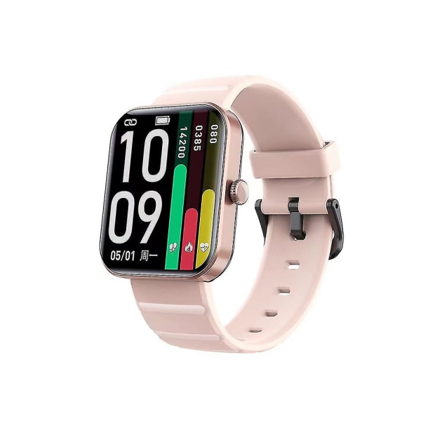 Icke-invasivt blodsockertest Smart Watch, Full Touch Health Tracker- watch med blodtryck, blodsyrespårning, sömnövervakning Rose Gold Silicone