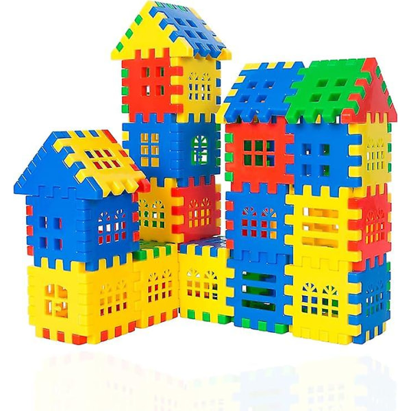 Sammenlåsende byggeklosser Leker for barn - Småbarn Byggeklosser Pedagogisk lekesett 100 STK 5,5*5,5 cm fargerik