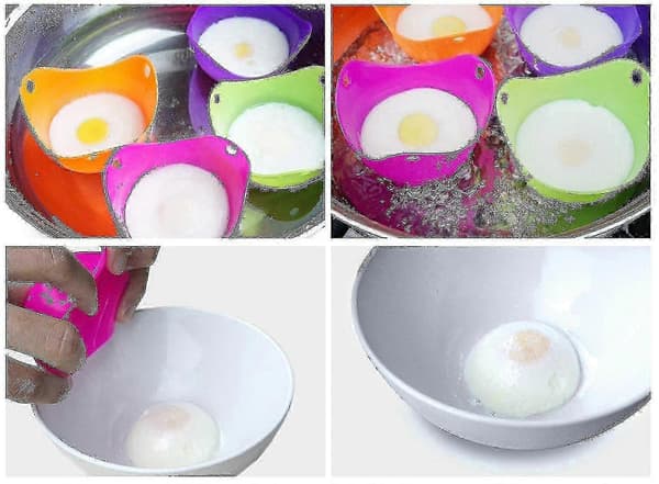 Silikon eggekopper - sett med 6