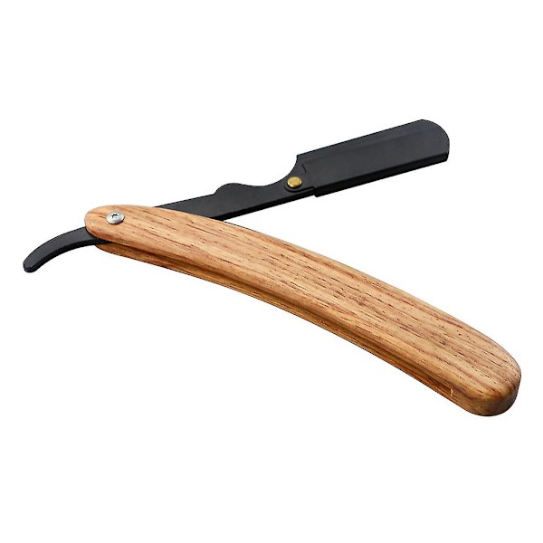 Håndbarbermaskine til mænd, lige kant, rustfrit stål, sammenklappelig barberblad