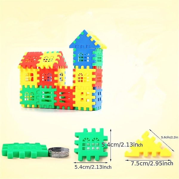 100-osainen talonrakennuslelusetti Taaperoille ja Lapsille - Lukittavat Rakennuspalikat 3D-Puzzle Kasvatuslelut Luovat Lahjat