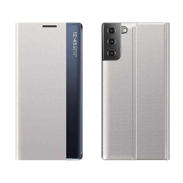 Til Samsung Galaxy S21 4G/5G View Window Flip Cover PU Læder Stand Telefonetui Multicolor Style B