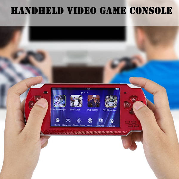 Smooth LCD Handheld Game Console Comfortable Player with Red Buttons