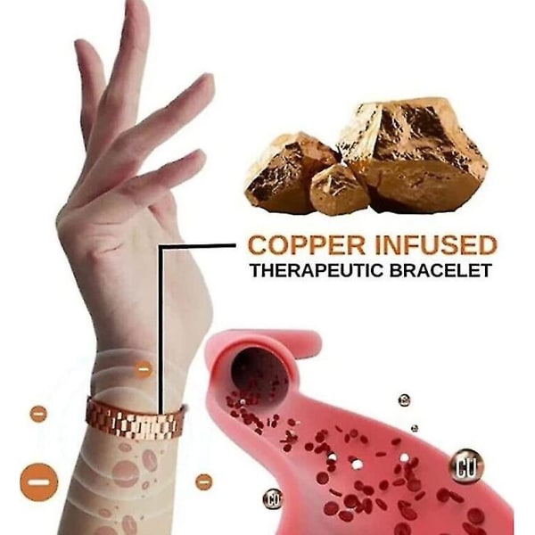 Copperheal Sugardown Terapeutisk Armbånd, Weimax Sugar Control Armbånd, Lymfedrenasje Magnetisk Tourmaline Armbånd black