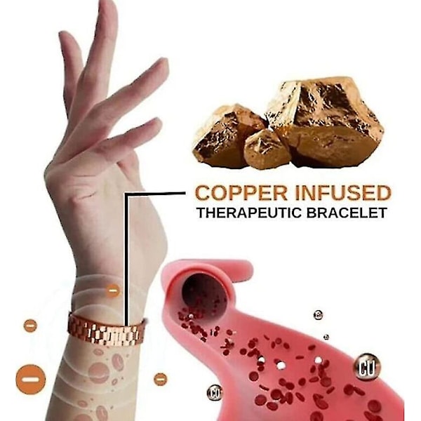 Copperheal Sugardown Terapiarmband, Weimax Sockerkontroll Armband, Lymfdränerande Magnetiskt Turmalinarmband silver