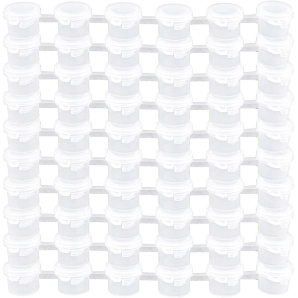 10 remsor 60 krukor Tomma färgkrukor White Paint Cup Strip Färgbehållare Hantverkstillbehör för klass