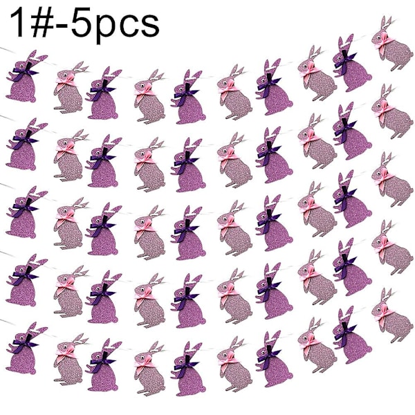 Pääsiäispäivän Kanin Ripustuslippu Bannerit Bunting Kakun Koriste Juhlat 5#