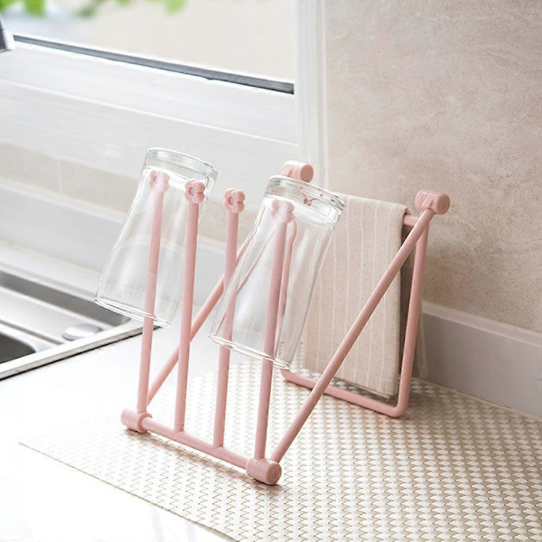 Foldbart tørrestativ, pladsbesparende Pink