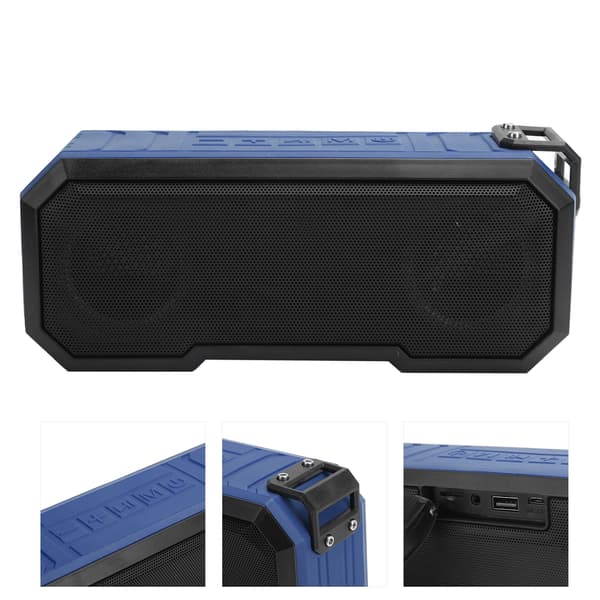 Wireless Bluetooth Speaker IPX7 Waterproof Flashlight Bass Stereo Speaker Light Blue