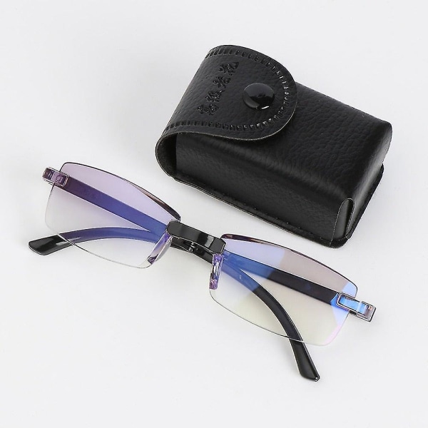 Nye Foldbare Læsebriller Med Etui F-Purple 200