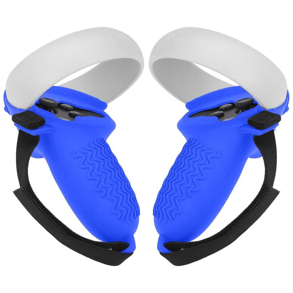 Silikoneetui Kompatibelt Med Oculus Quest 2 Controller, Tilbehør Skridsikkert, Med Justerbar Håndrem Blue