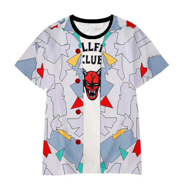 Gåvor Stranger Things 4 Hellfire Club Cap/t-shirts/skjortor/outfit Set för vuxna barn Short Sleeve Shirt 9-10 Years