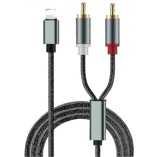 Lightning til RCA lydadapterkabel til højttalerforstærkerlink kompatibel med Apple iPhone